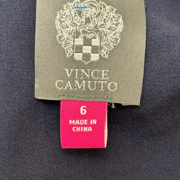 Vince Camuto Navy Off The Shoulder Sheath Dress Size 6 Ruching Elegant Cocktail - Picture 7 of 14